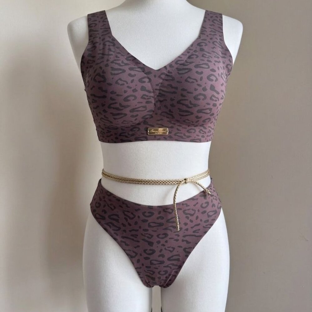 2PCs/Set Leopard Print Seamless Casual Lingerie Set Classic Animal Print - Picture 8 of 9